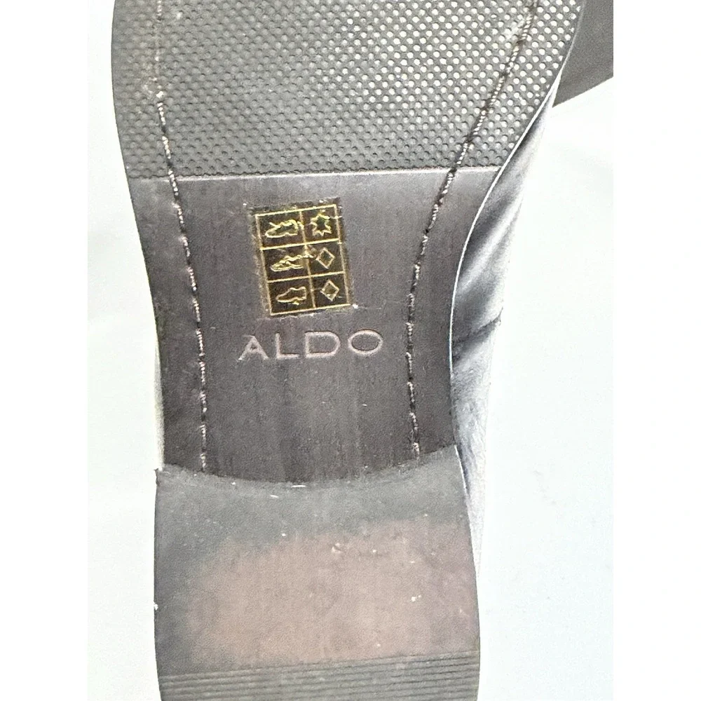 Aldo Men's Madison Cap Toe Lace Boots Black Leather, US Size 8